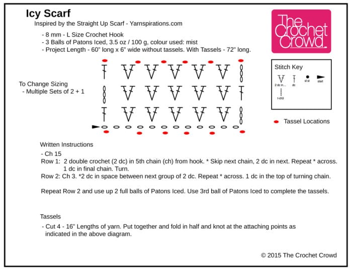 Crochet Icy Scarf Diagram
