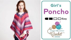 Girl's Crochet Poncho - 8-10 Years of Age