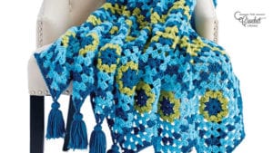 Crochet Catch A Wave Granny Afghan