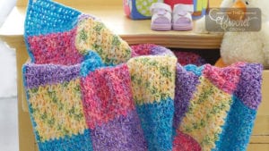 Crochet Colorblock Baby Blanket