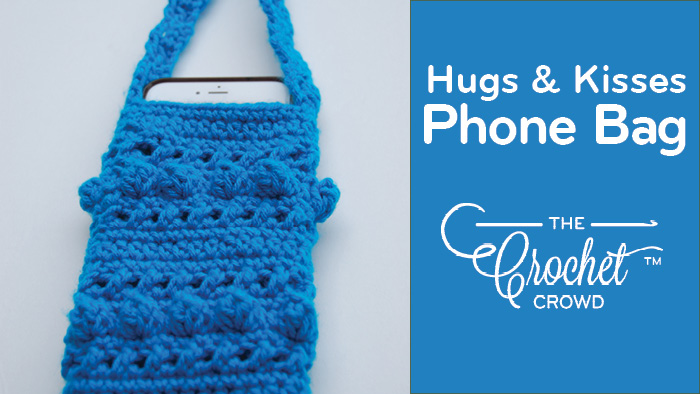 Crochet Hugs Kisses Cell Phone Sling Bag by Jeanne Steinhilber