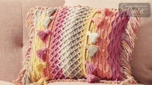 Crochet Tasseled Pillow