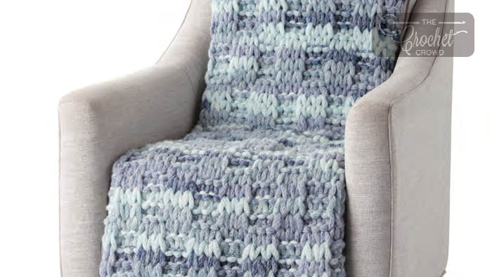 Finger Knit EZ Wool Box Stitch Blanket Pattern