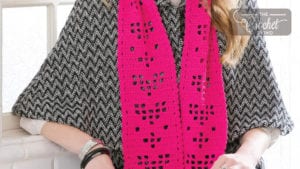 Crochet Valentine Hearts Scarf