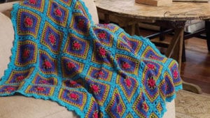 Crochet Festive Squares Throw