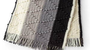 Crochet Chevron Stripe Bobble Blanket