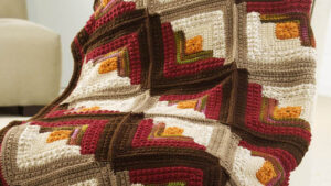 Crochet Comfort Log Cabin Throw