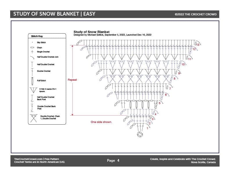 Study of Snow Crochet Blanket Diagram